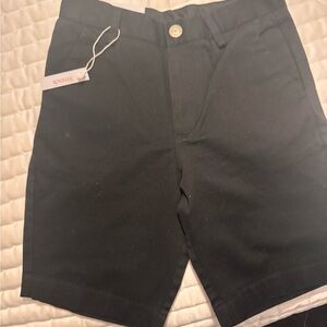 Boys Black Shorts with Button Detail